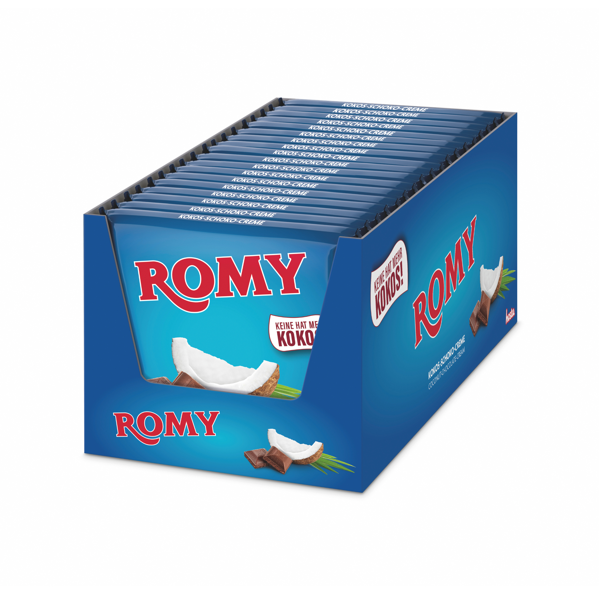 Produktbild von Romy Kokos‑Schoko‑Creme in einem Karton