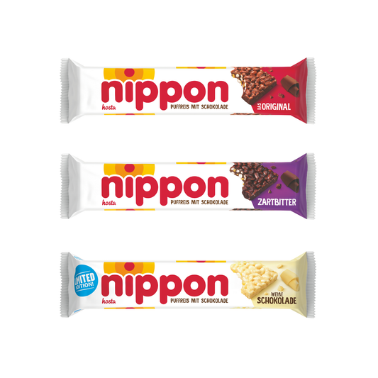 Produktbild von nippon Riegeln (Original, Zartbitter, Weiße Schokolade)